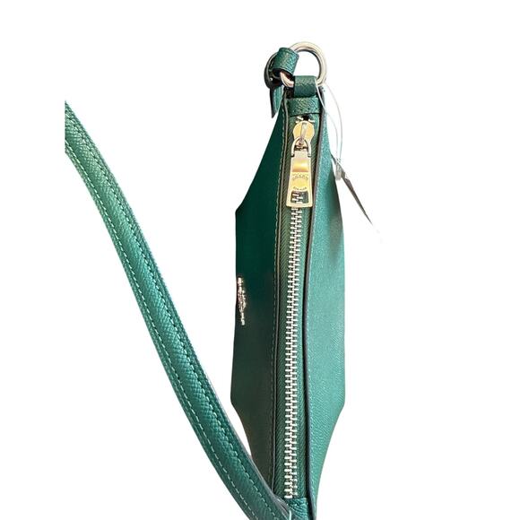 COACH NWT Emerald Green Silver Zip Top Crossbody Bag | NWT - Picture 6 of 10